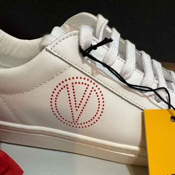 NEW✨ Valentino White Sneakers with Red Logo by Mario Valentino - Picture 6 of 15